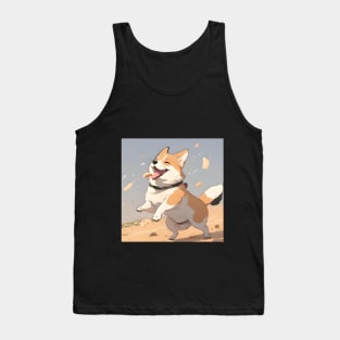 Cute Shiba Puppy - Adorable Furry Friend for Your Home Decor Tank Top